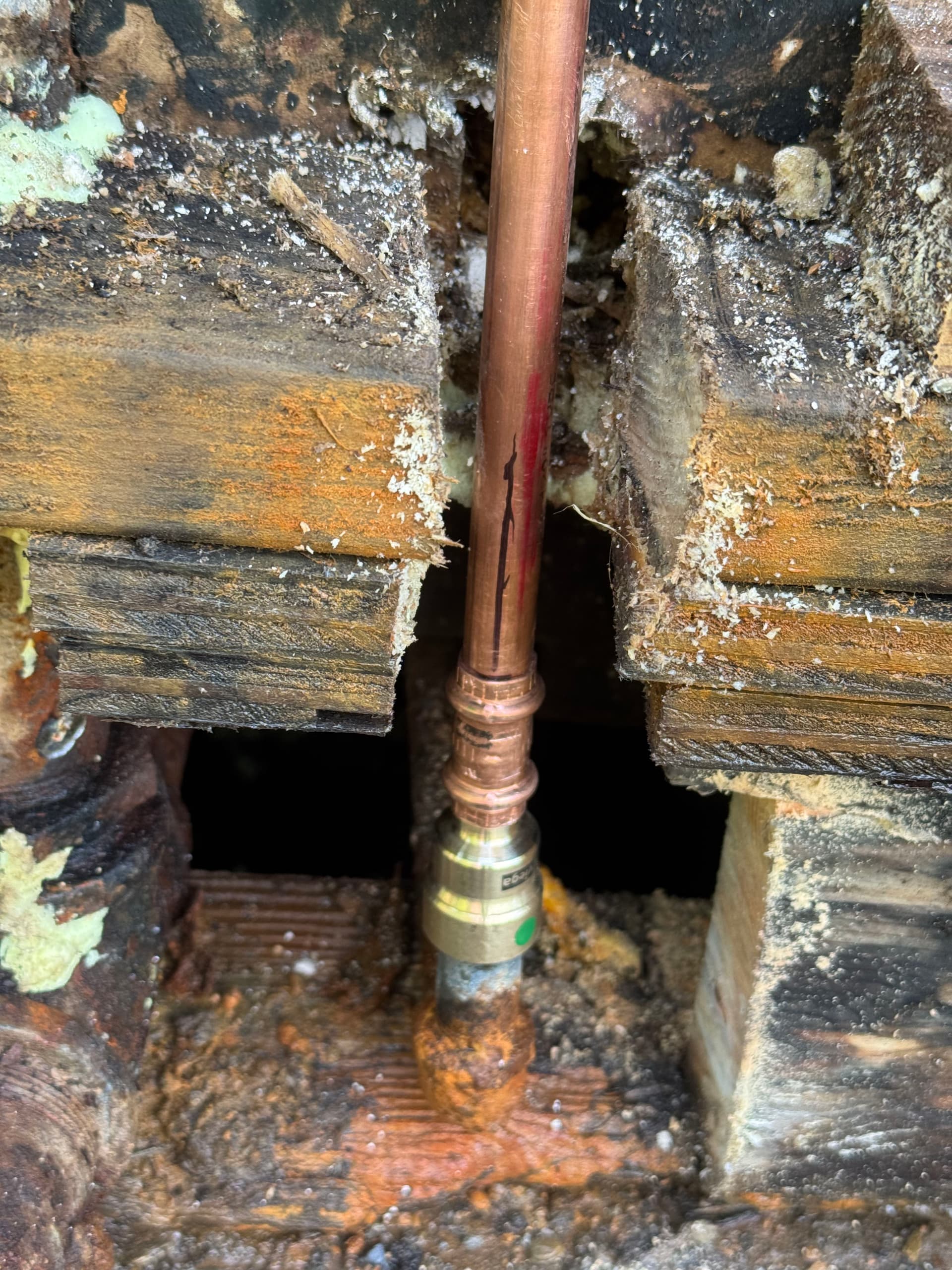 Gallery photos for Old Galvanized Water Line Repair With Tough Access: Image #1